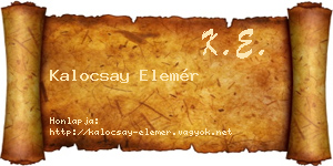 Kalocsay Elemér névjegykártya