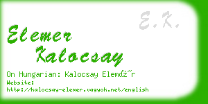 elemer kalocsay business card